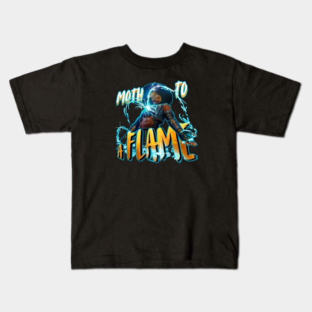 Seer - Moth To A Flame Kids T-Shirt by Paul Draw